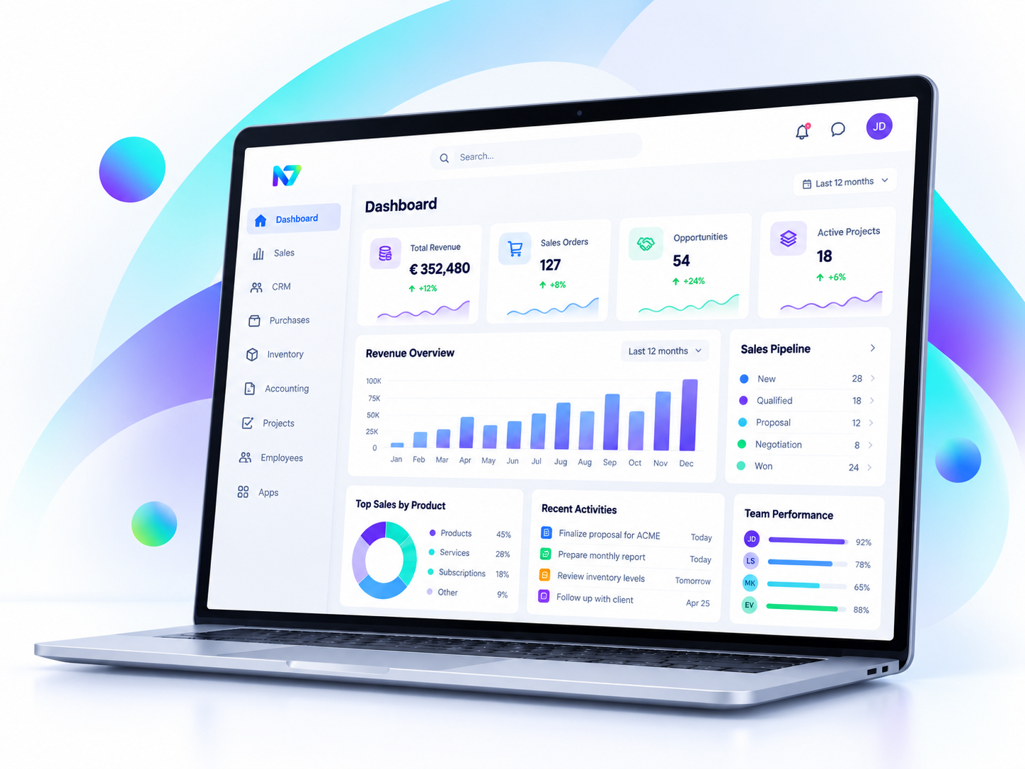 Nova Seven Odoo ERP & AI Dashboard